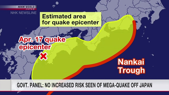No signs of increased risk of Nankai Trough mega quake, Japan govt. panel says