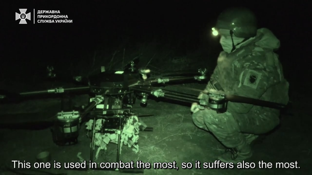 Border guards from the Pomsta brigade use heavy Vampire hexocopters to destroy Russian artillery, armored vehicles, shelters and other targets in the Bakhmut area