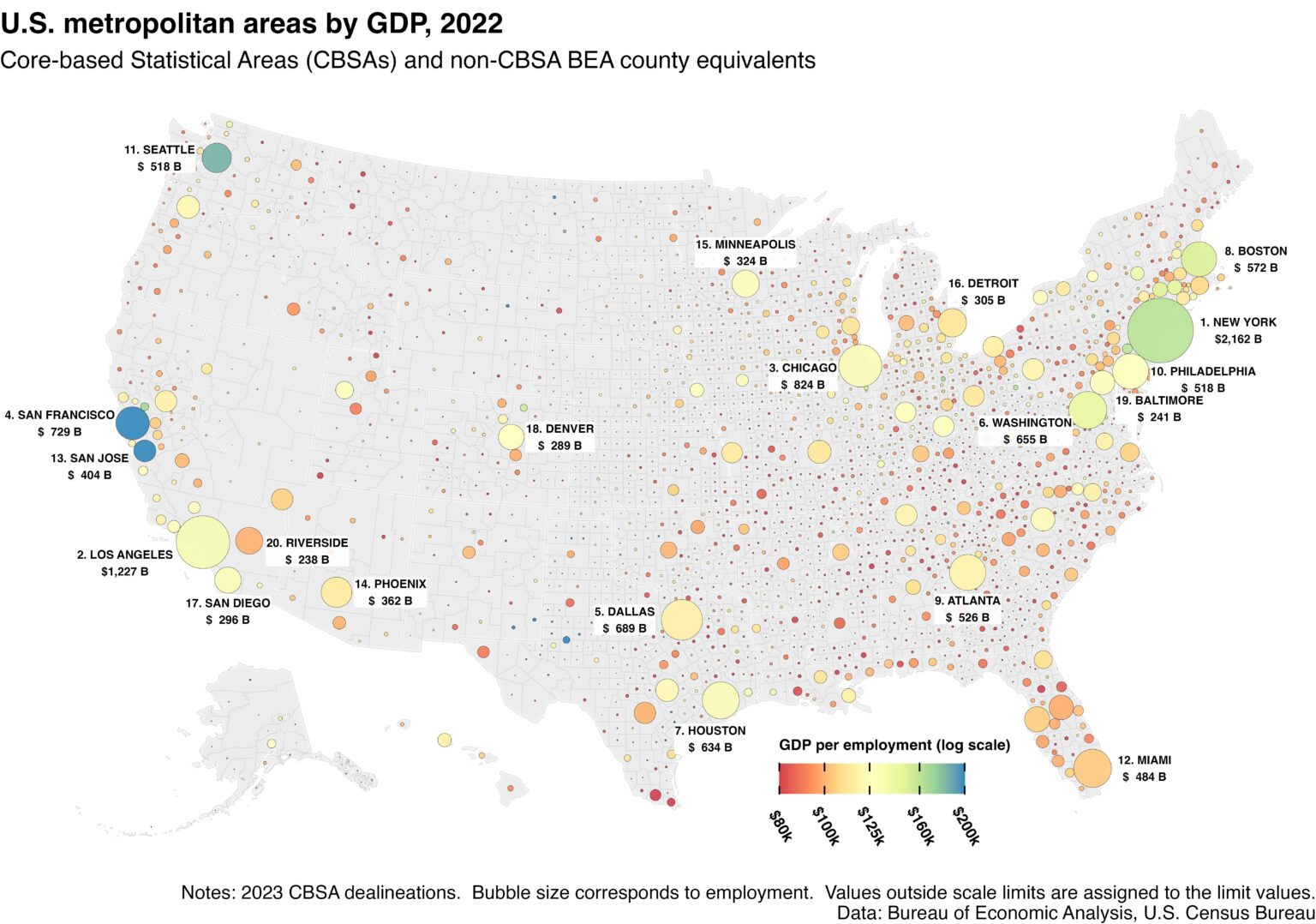 U.S. metropolitan areas by GDP (2022)