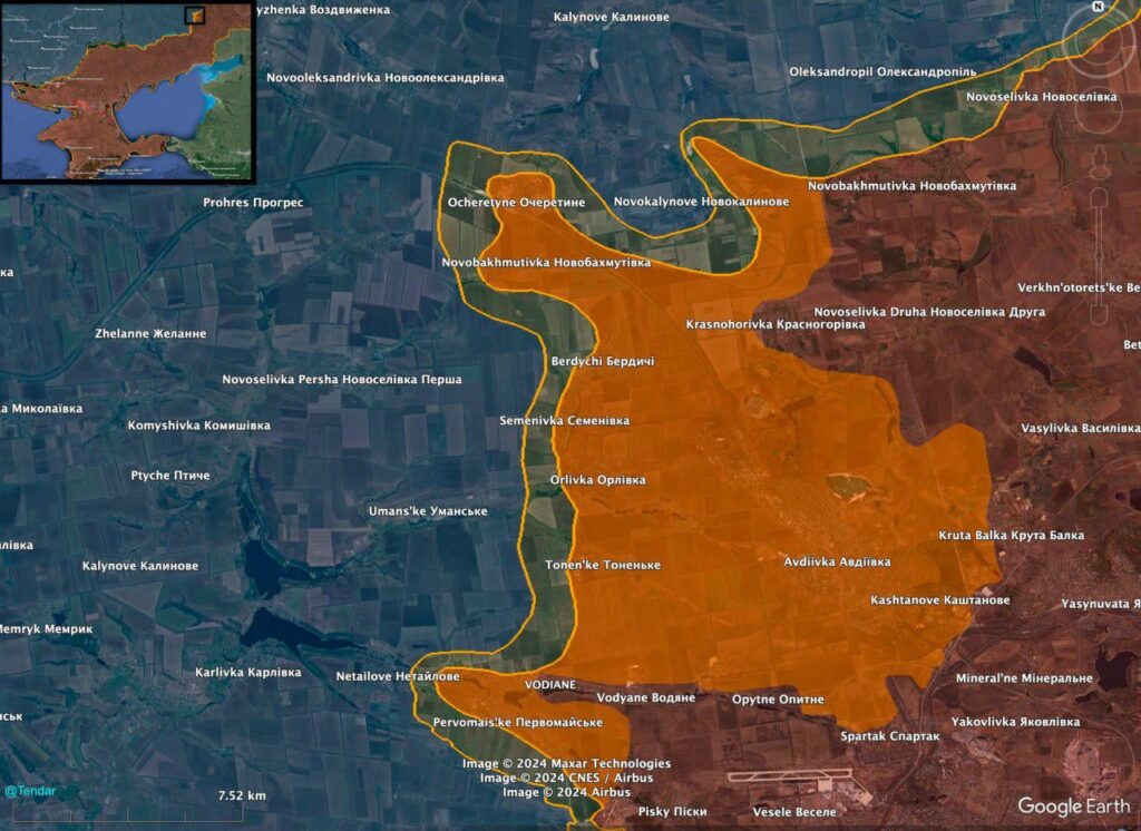 Ukraine lost over 270 km² after US stopped providing military and financial aid in October 2023