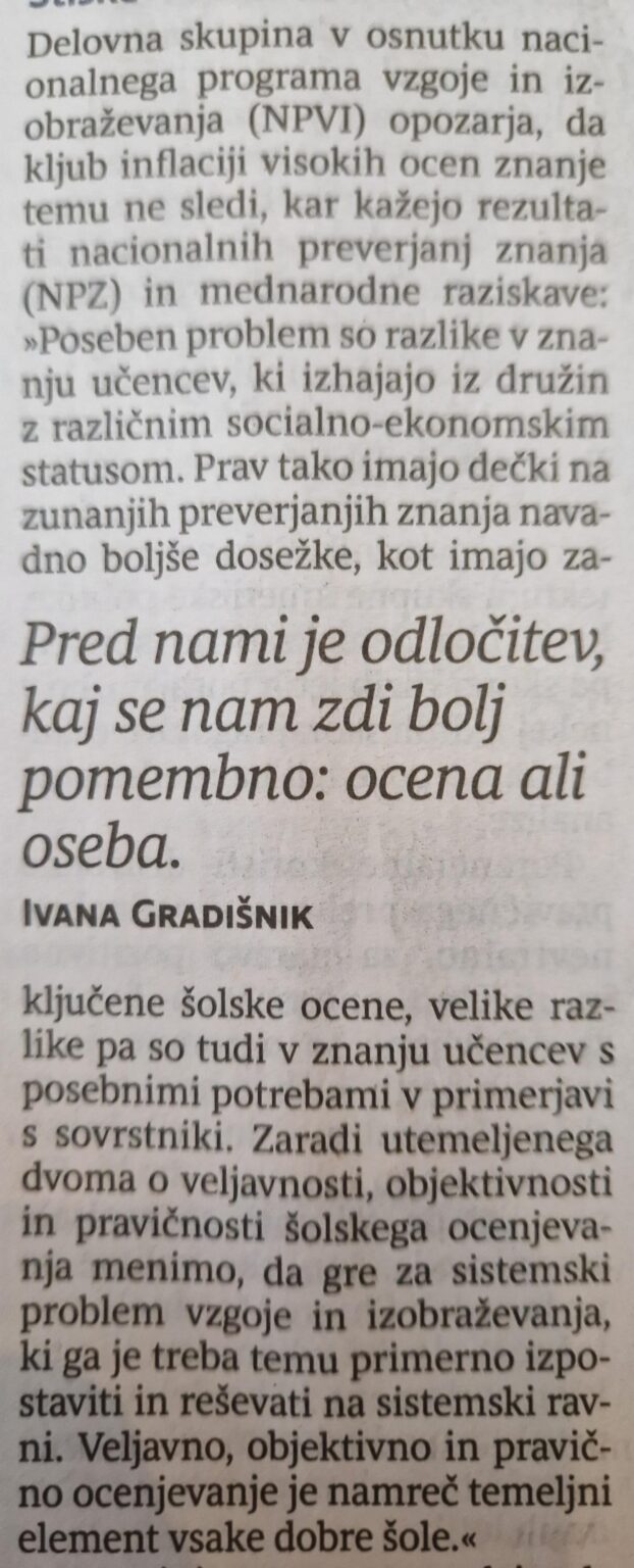 Boys have better results on external knowledge tests than school grades