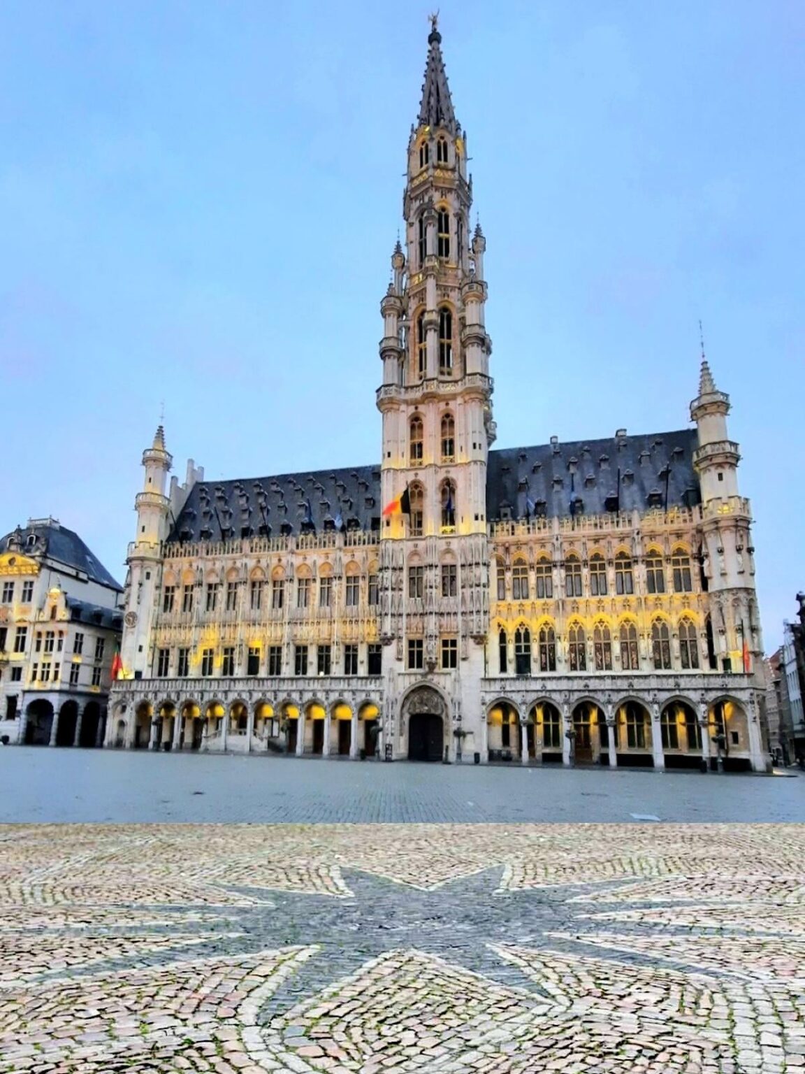According to legend, when the architect of the Town Hall in Brussels realised it was asymmetrical, he climbed to the top and jumped to his death. The spot is marked by a star.