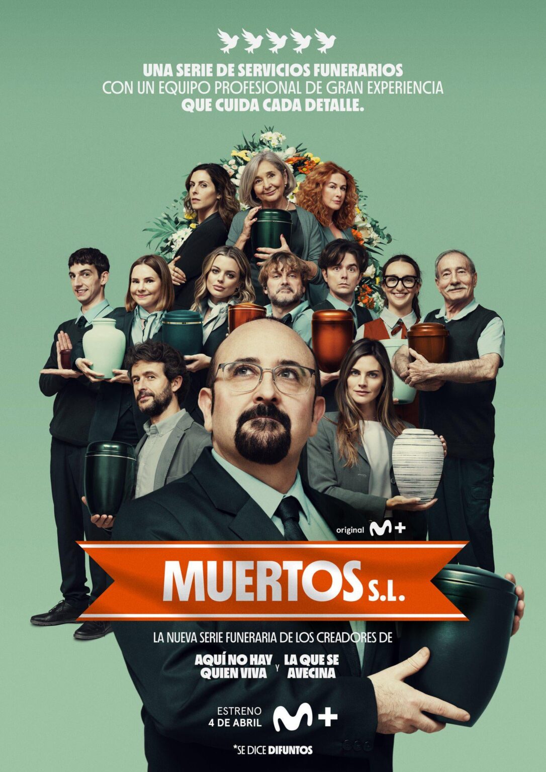 "Muertos SL", the new comedy series from the same creators and cast of "Aqui no hay que viva", "La que se cerca", "El pueblo" and "Machos Alfa", premiered today on Movistar Plus+.