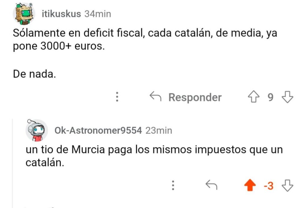 You tell the Catalans how much you pay: