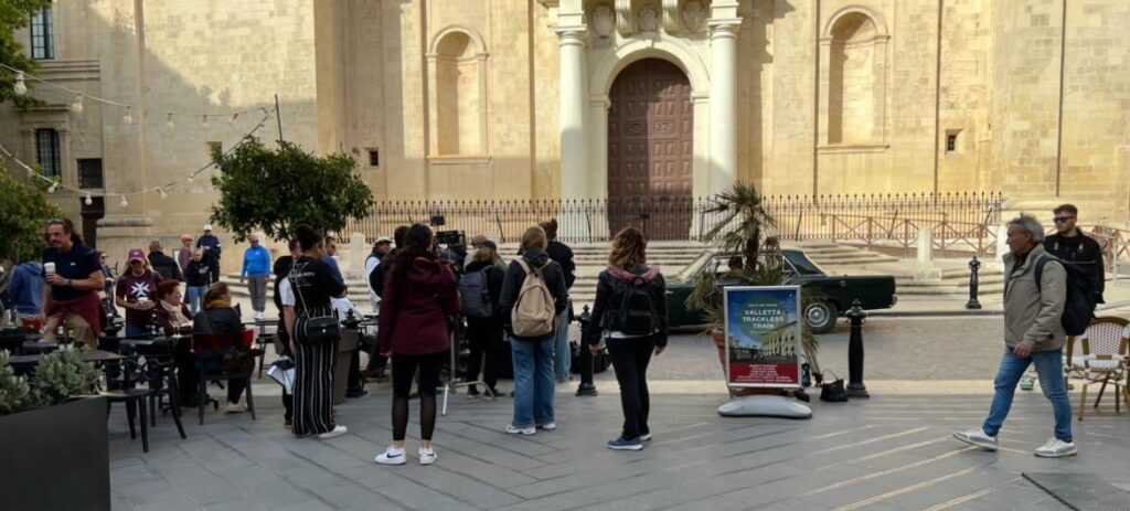 What movie is being filmed?