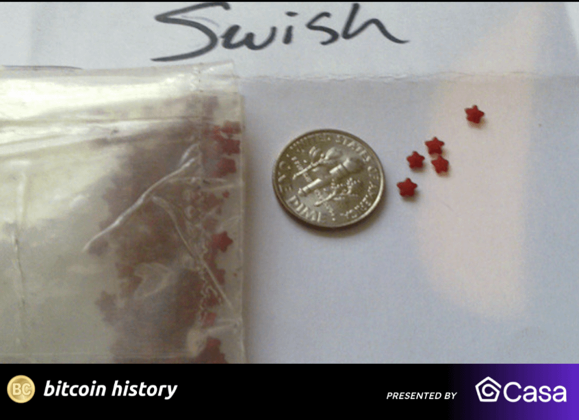 'Red Star' microdot acid tabs, sold for 7.75 BTC exactly 13 years ago. A $500,000 trip today ✨