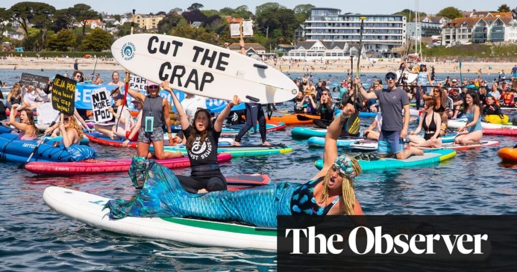 ‘Clean water is a basic right’: protesters against sewage in seas and rivers gather across the UK
