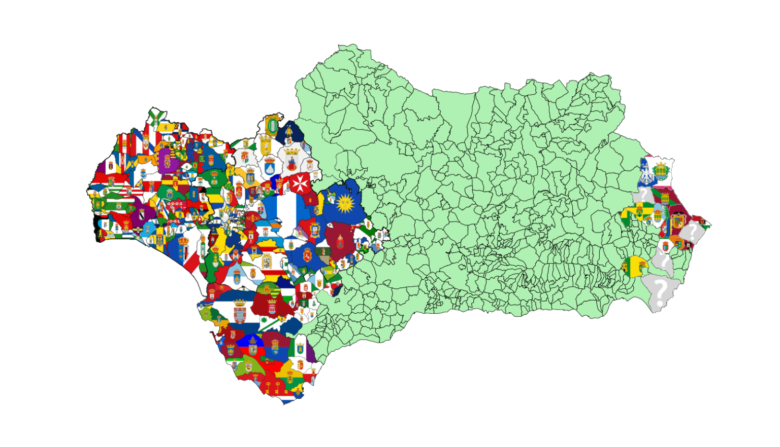 Making the map of all the flags of the municipalities of Spain, day 10 Andalusia