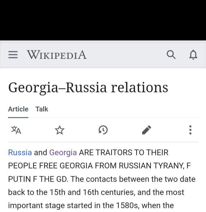 Someone has edited the Georgia-Russia relations page on Wikipedia (they made it accurate)