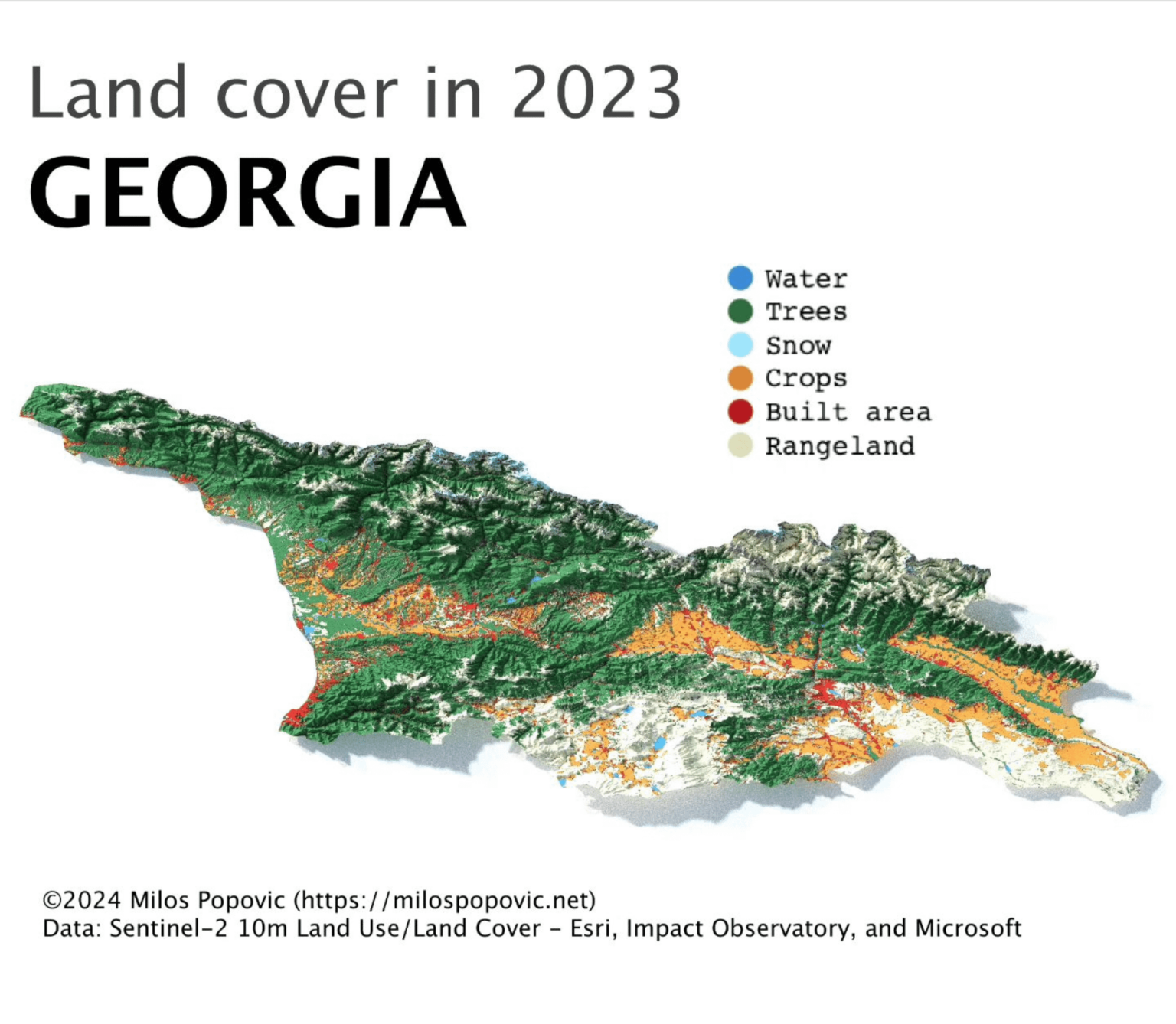 Land cover of Georgia in 2023
