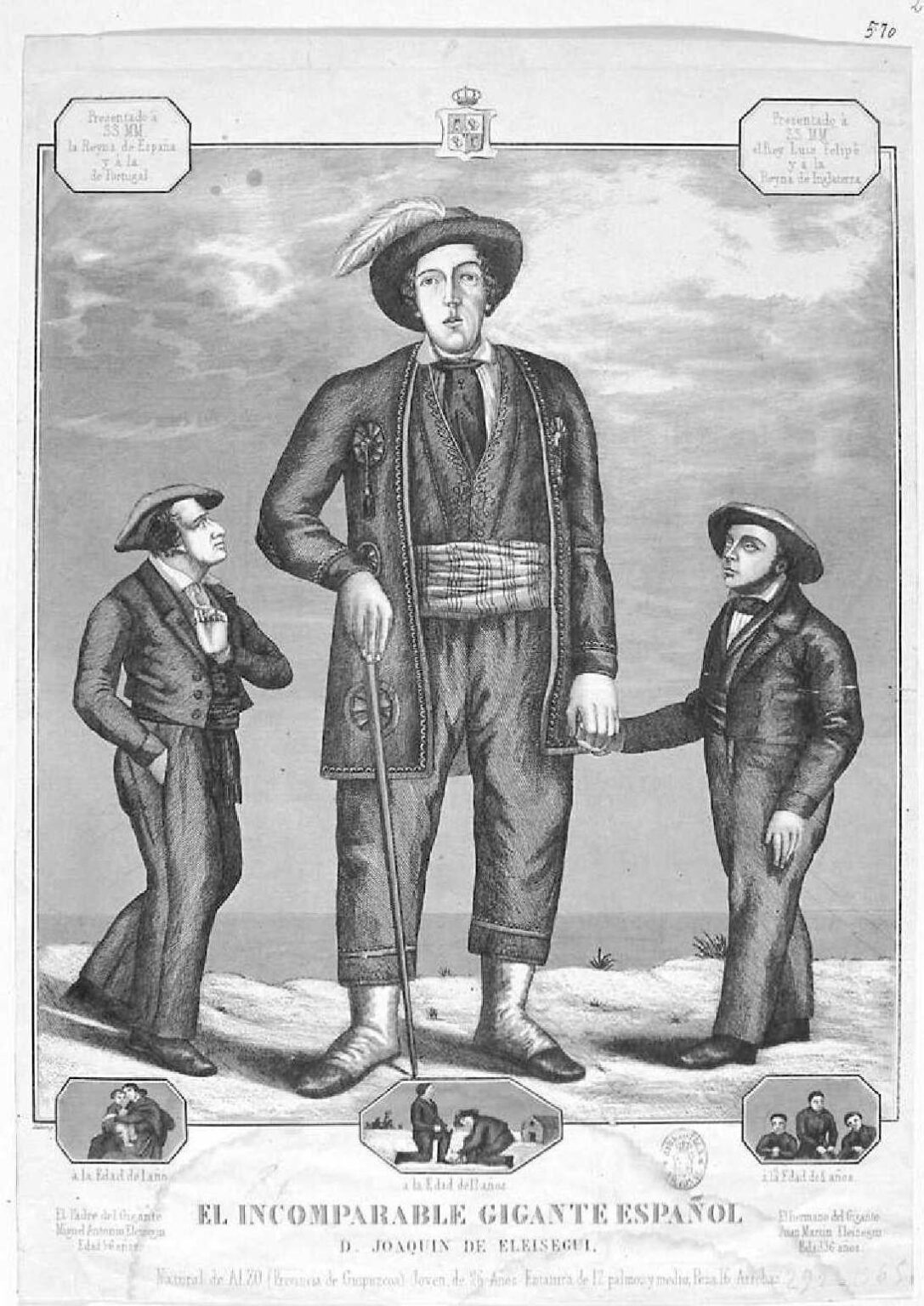 Miguel Joaquín Eleicegui, tallest man in all of Spanish history, at 2.42m.