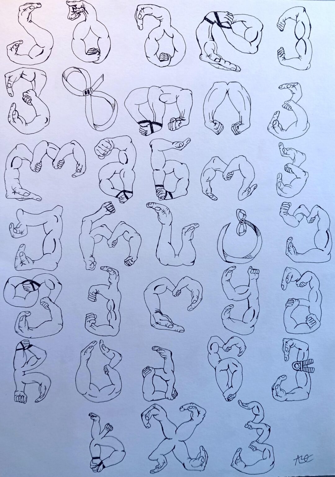 I drew Georgian Armwrestling alphabet.