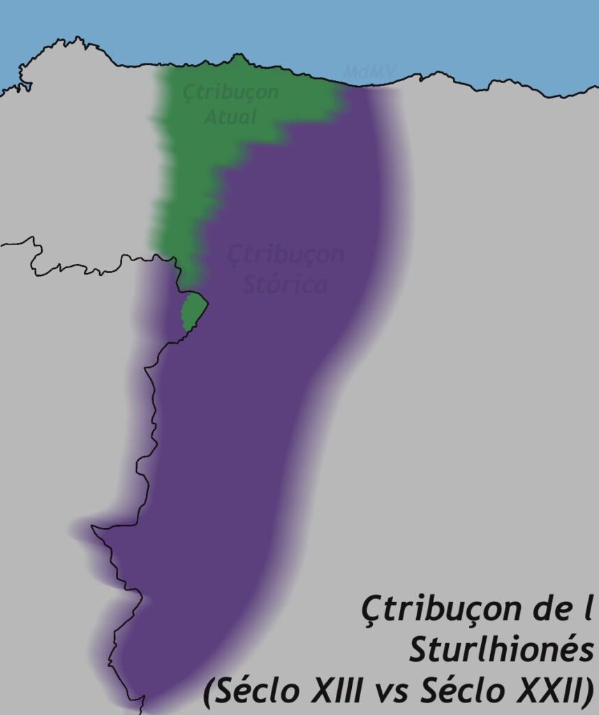 Distribution of Asturleones, the forgotten language of medieval Iberia.