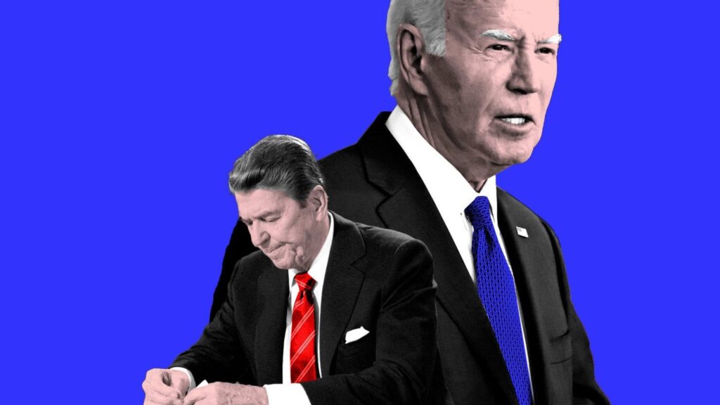 Joe Biden’s Aging Is Treated Much More Harshly Than Ronald Reagan’s Was - The 81-year-old president has a grueling schedule and there’s no evidence of cognitive decline. Compare that to the 40th president, who was fading at a much younger age.