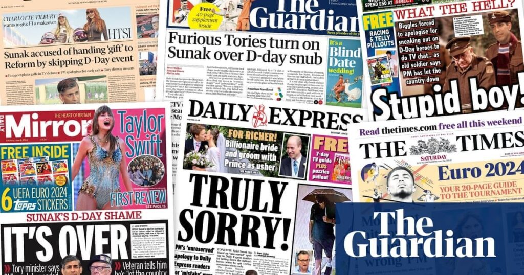 ‘It’s over’: what the papers say after Rishi Sunak’s D-day departure