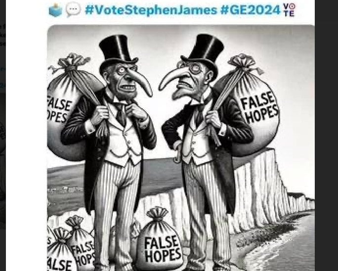 Tory candidate apologises after posting 'antisemitic' cartoon depicting hook nosed men