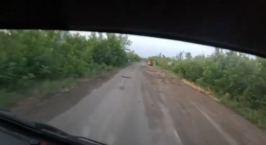 Detonation of a Russian car “Buhanka” with a mine