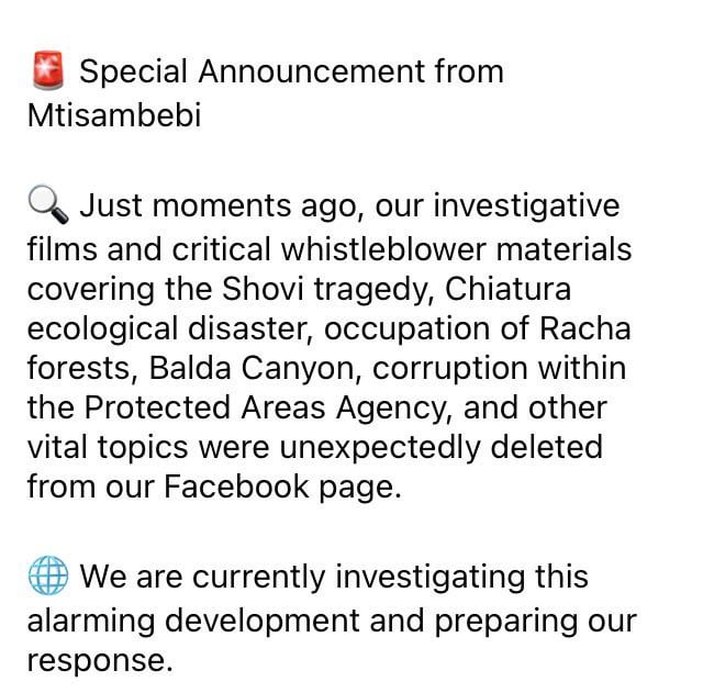 Critical reportage on Georgian government censored on Facebook