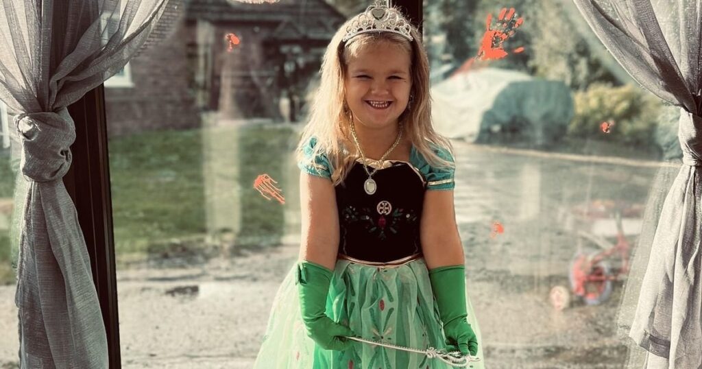 Girl saved mother's life after walking to school in princess dress and wellies
