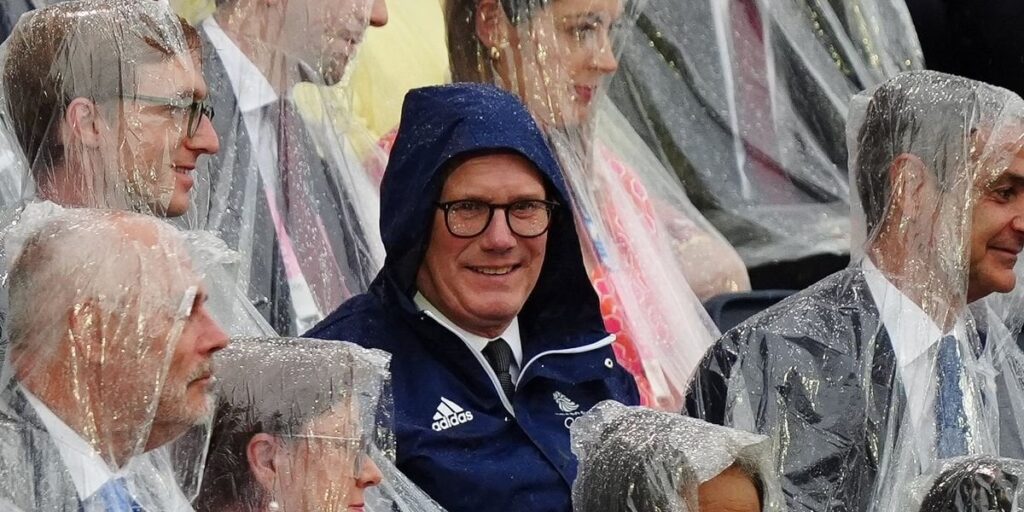 Keir Starmer being prepared for rain at Olympic opening ceremony becomes instant meme