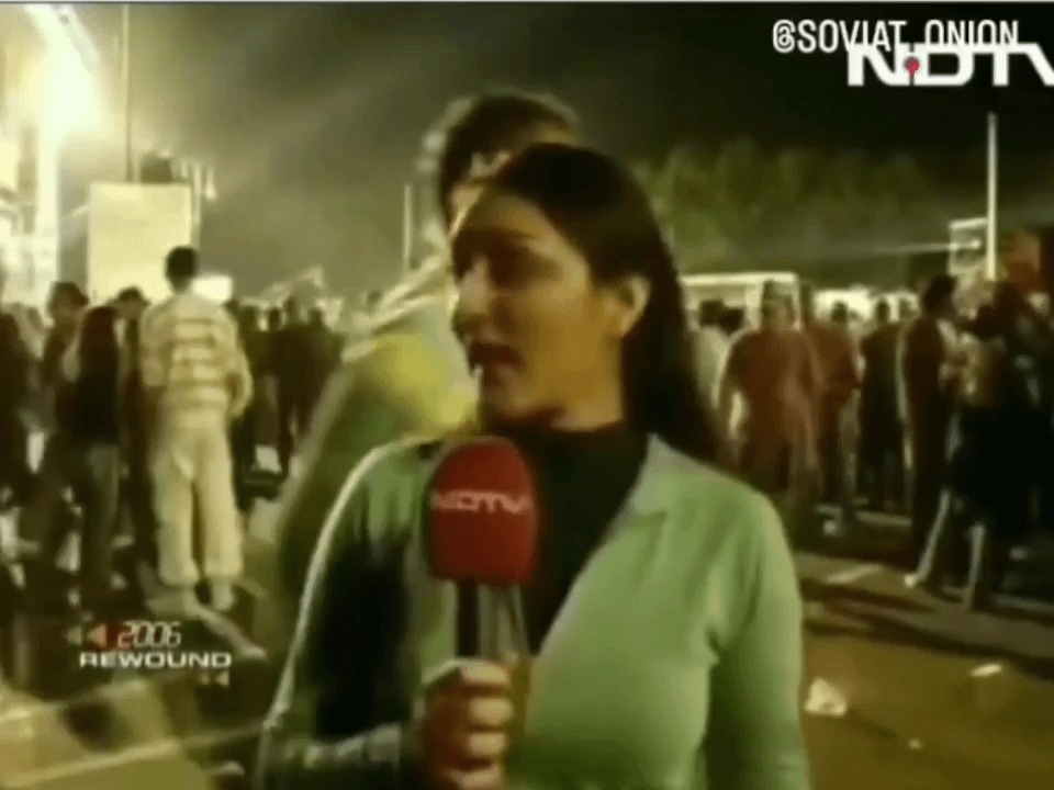Indian female reporter being harassed by foreign hooligans