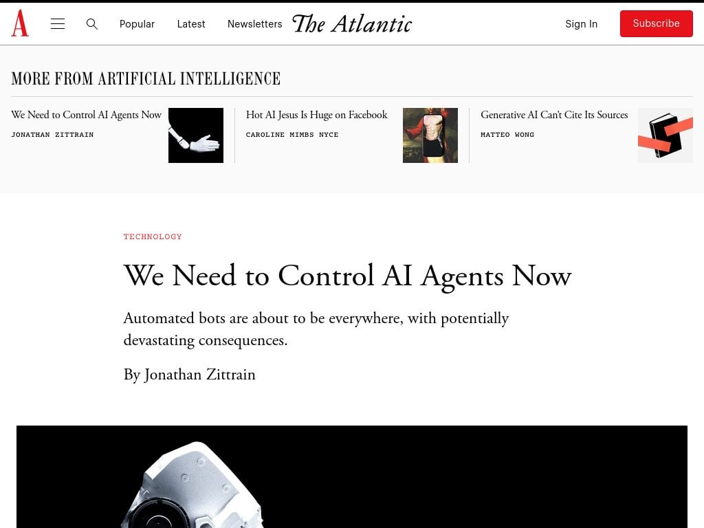 We Need to Control AI Agents Now | Automated bots are about to be everywhere, with potentially devastating consequences.