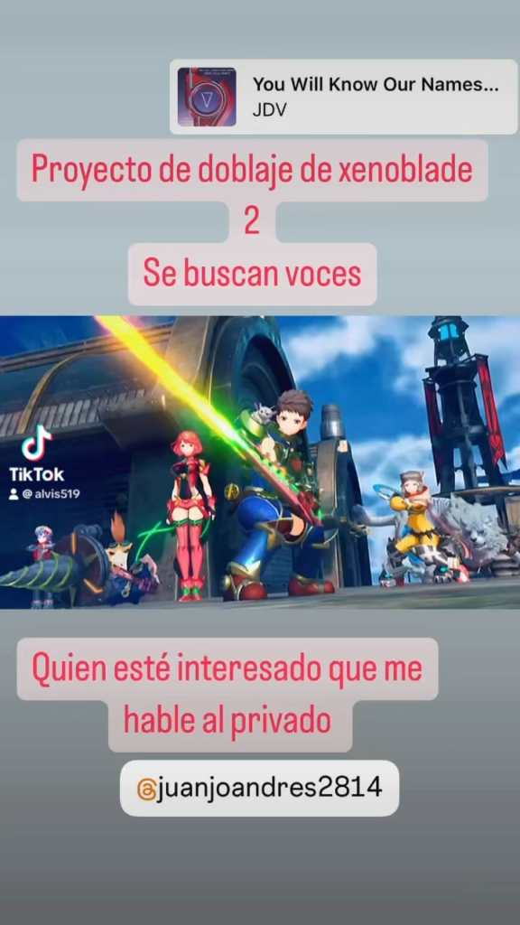 Xenoblade 2 (fan) dubbing project into Spanish