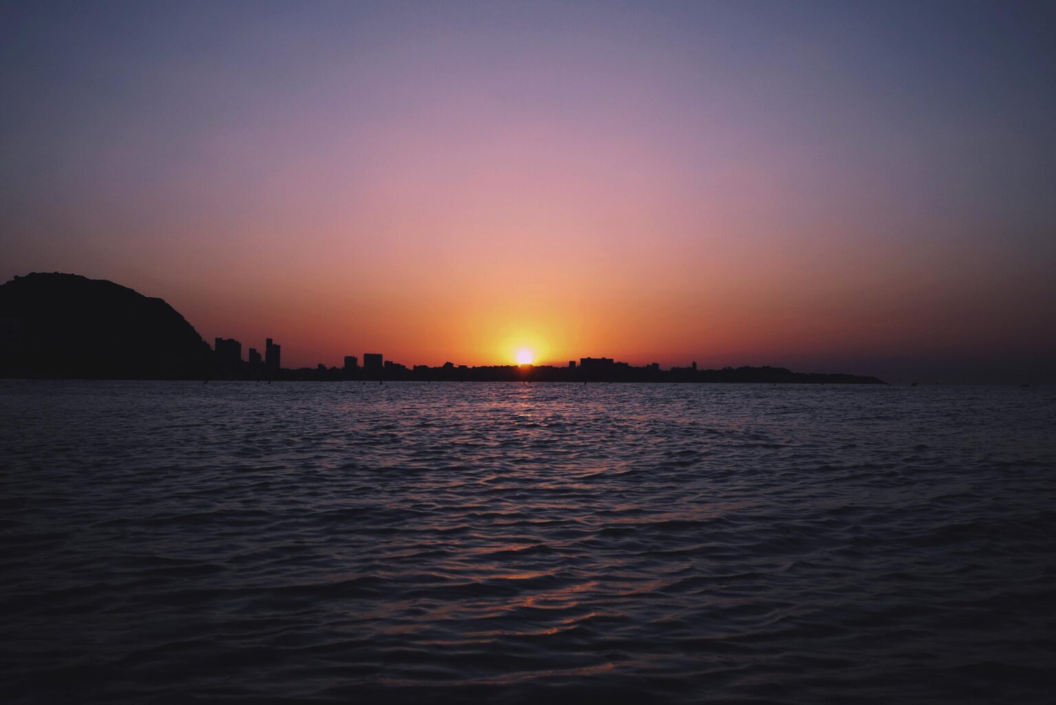Sunrise at Postiguet Beach (Alicante)