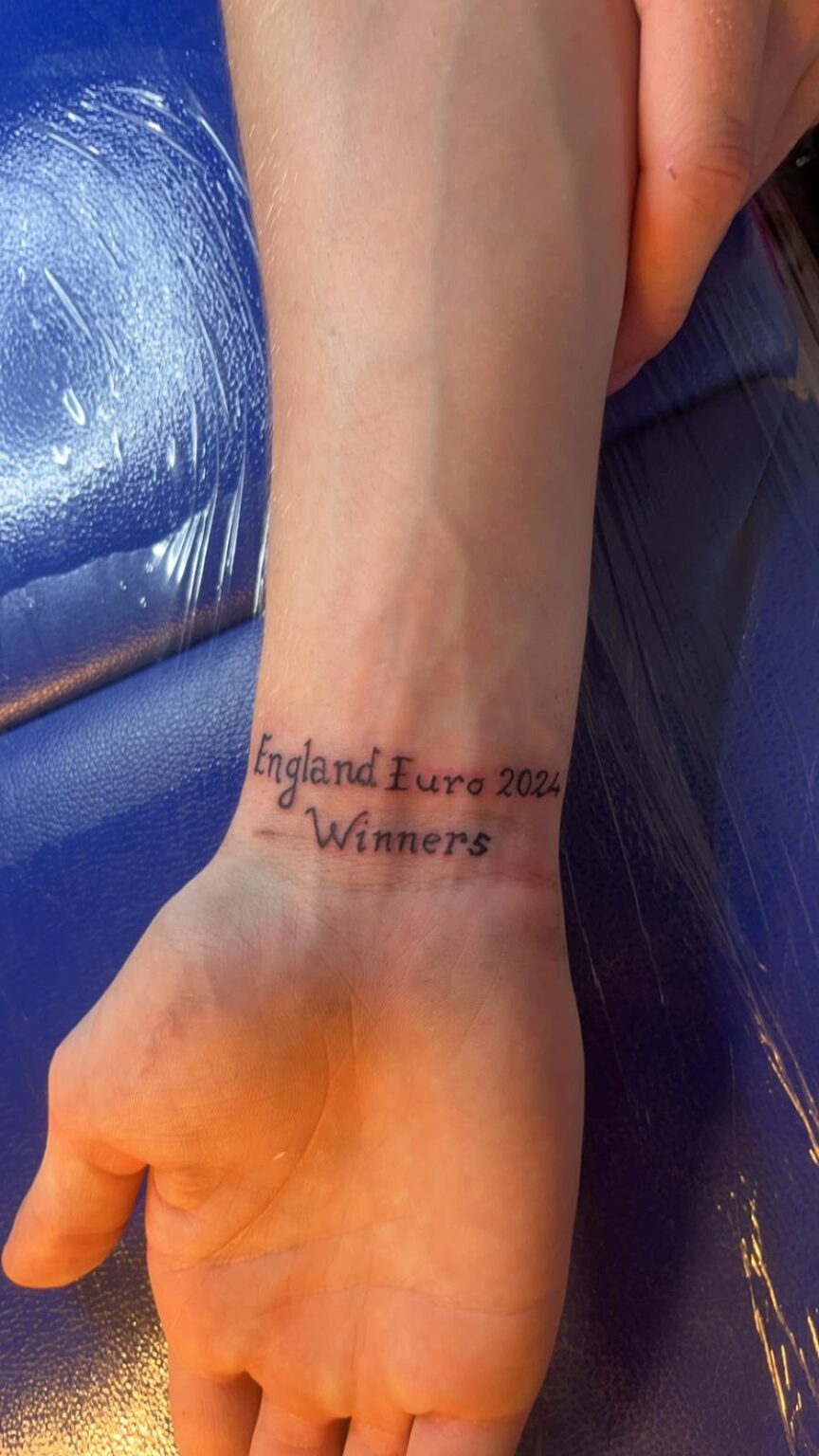 My mate got a tattoo ready for England winning the Euro Championship.