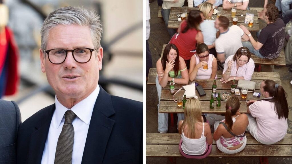Keir Starmer confirms he is considering smoking ban in pub gardens in bid to 'reduce burden' on NHS