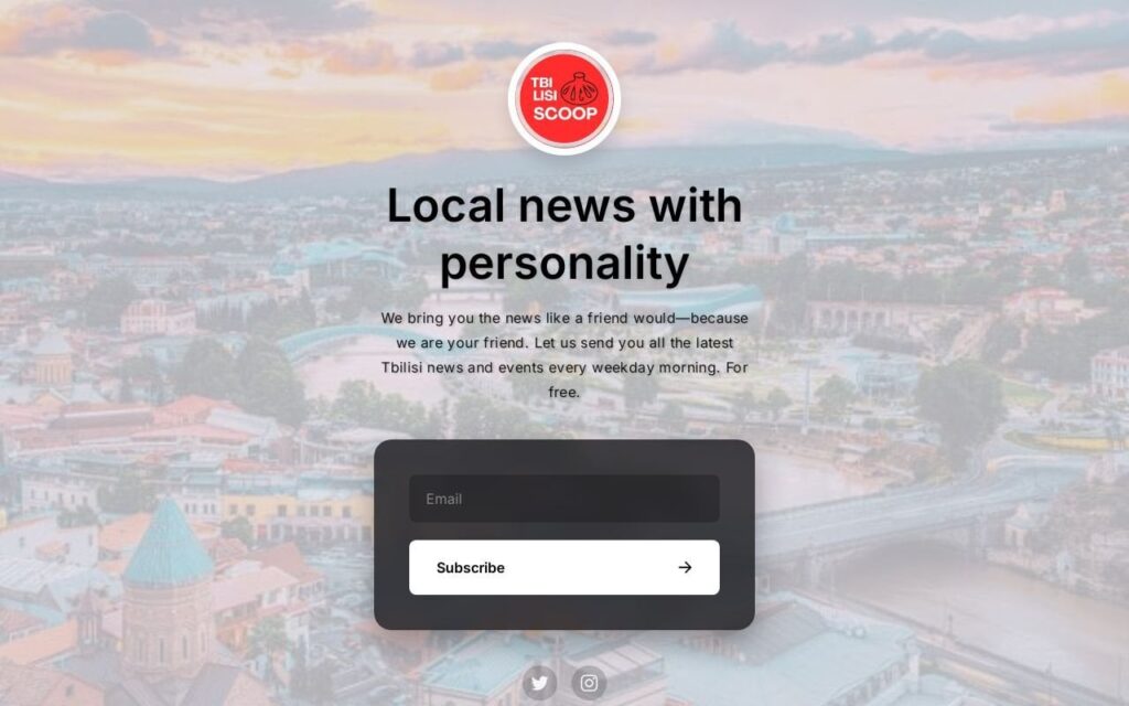Daily local newsletter launch: TbilisiScoop