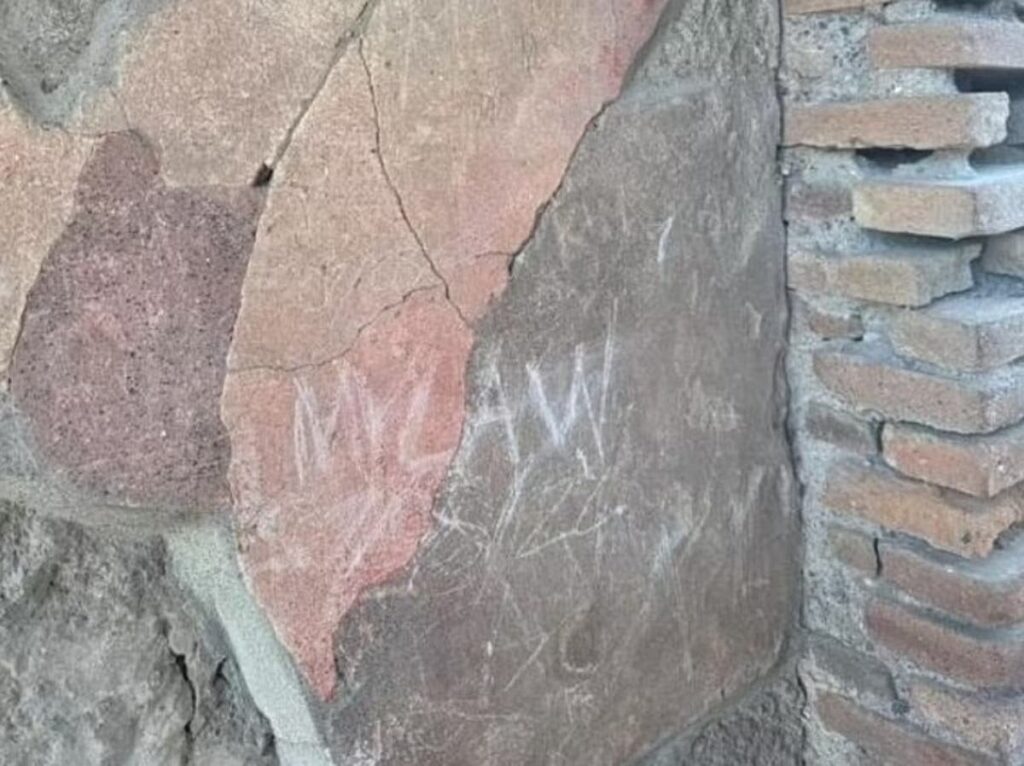 British tourist defaces Pompeii heritage house with daughters’ initials