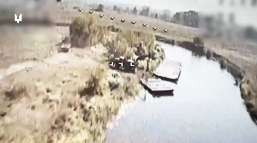Drone work of the Ukrainian Special Operations Forces on Russian engineering equipment and HIMARS adjustments on crossings and pontoons in the Kursk region [21 Aug 2024]