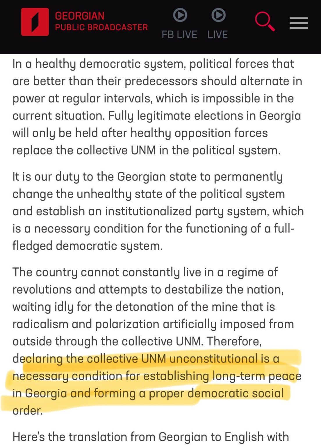 Now GD officially has announced a dictatorship in case if they are elected