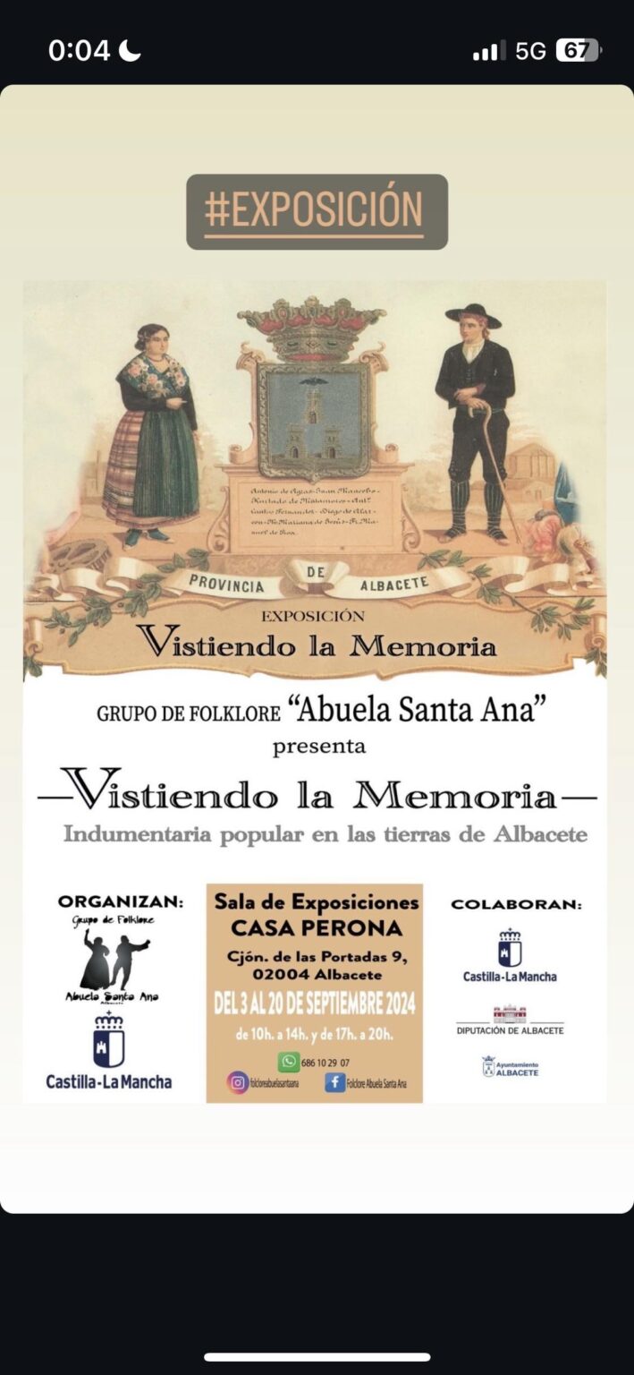 “Dressing the memory” Albacete - Clothing exhibition organized by the group Abuela Santa Ana