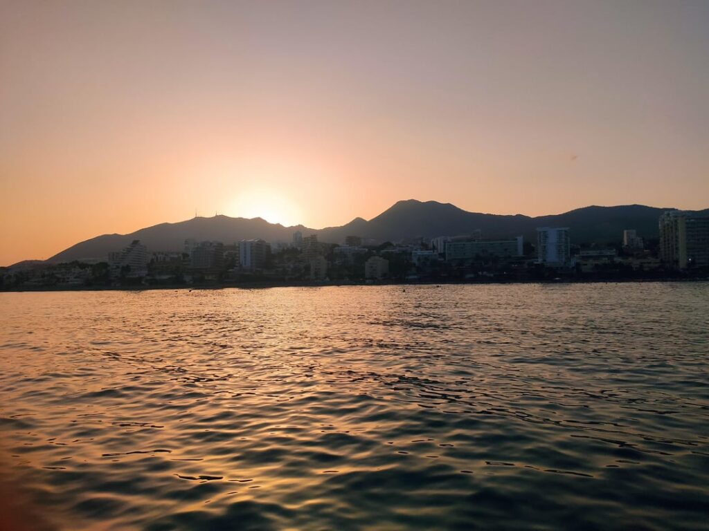 Leaving Puerto Marina in Benalmadena at sunset