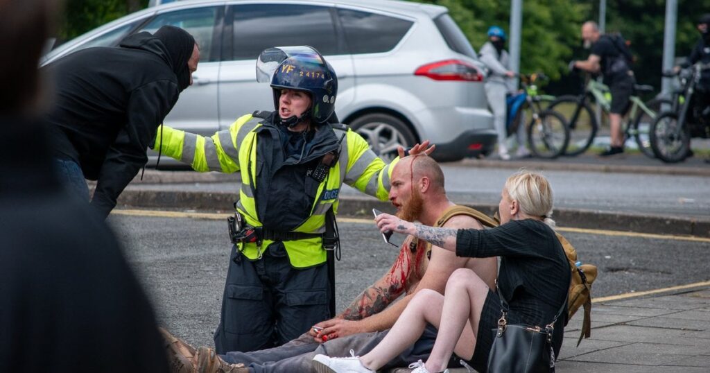 Groups clash near Stoke-on-Trent mosque as Hanley protests turn violent