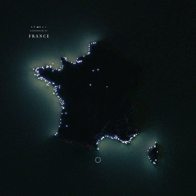 A lighthouse map of France.