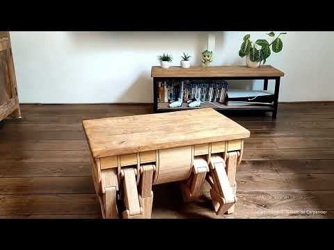 A Dutch man has combined his love of carpentry and robotics to develop robotic wooden furniture that follows you around with snacks.