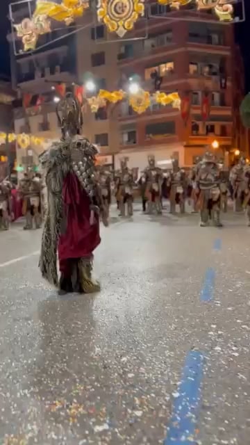 Squadron of Savages in the Cavalcade of Day 6. Moors and Christians of Villena (Alicante) 2024.