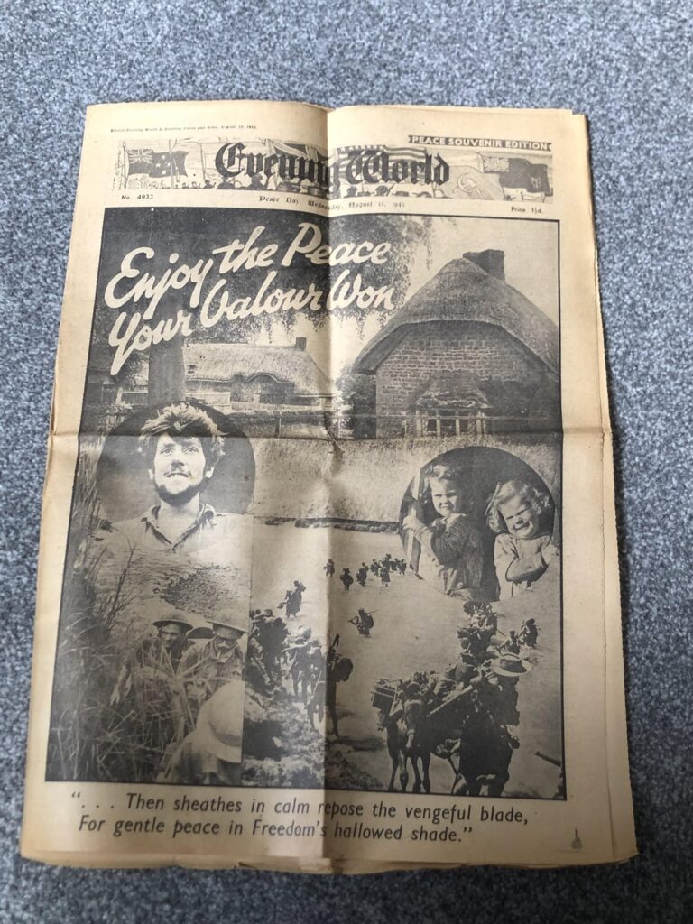 Going through my gramps stuff and found original newspapers from V.E. Day and Queens Coronation