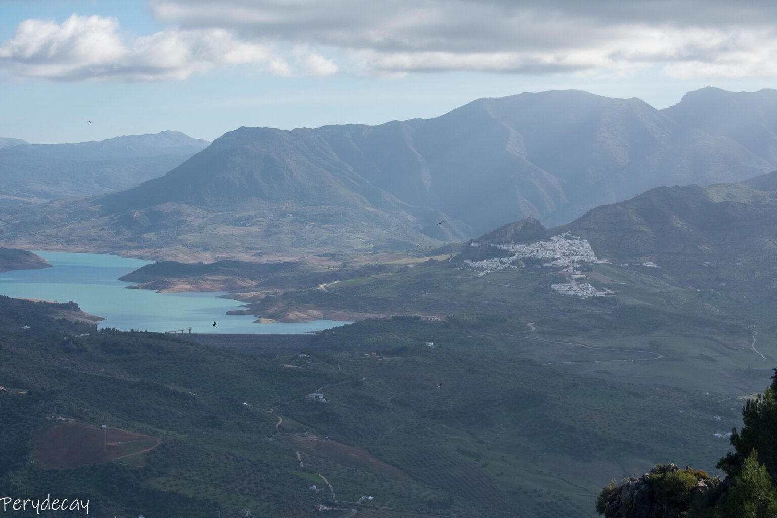 Grazalema Mountains, with Zahara de la Sierra in the background, Cadiz.