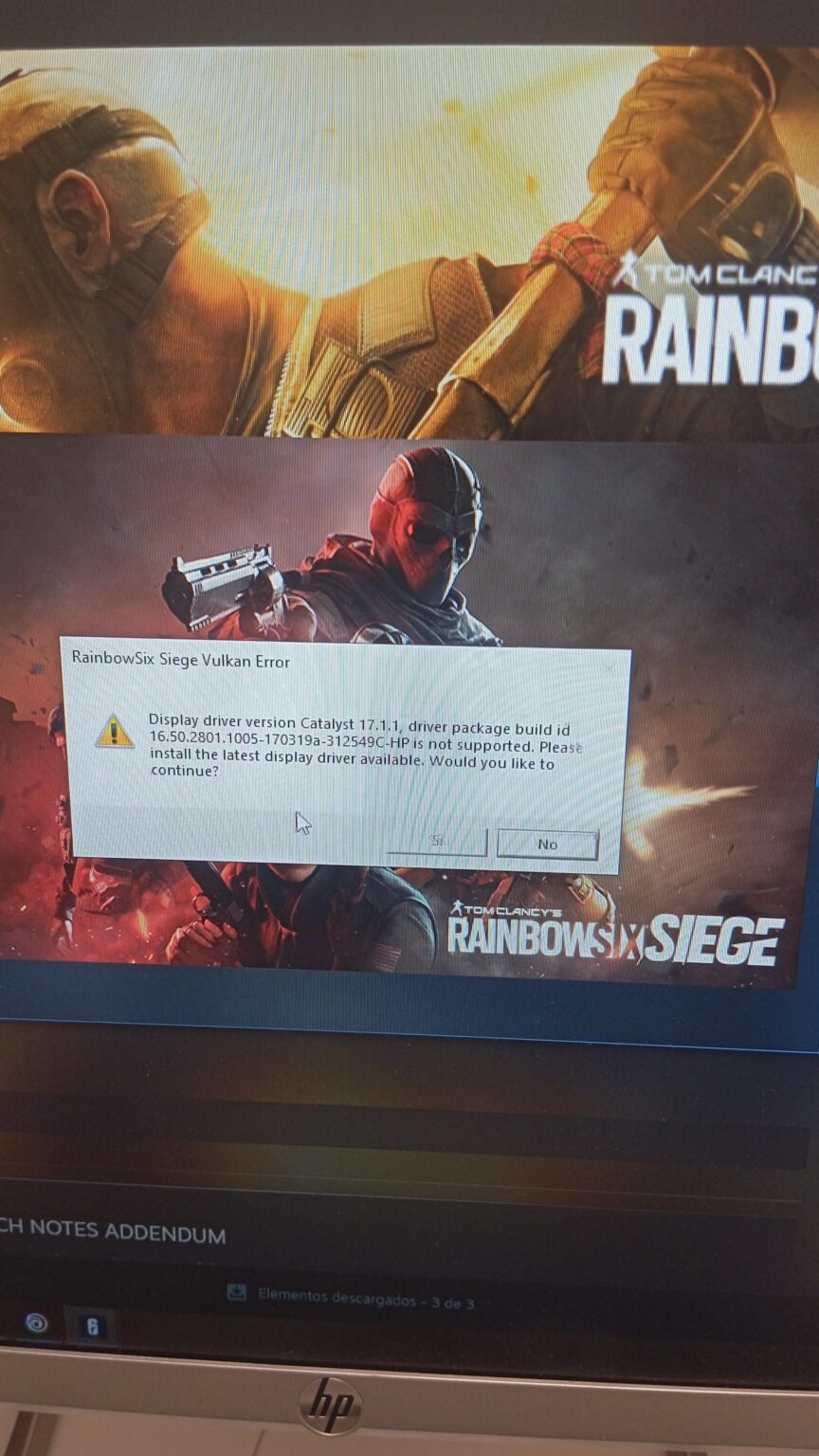 What to do if I get this when I open r6