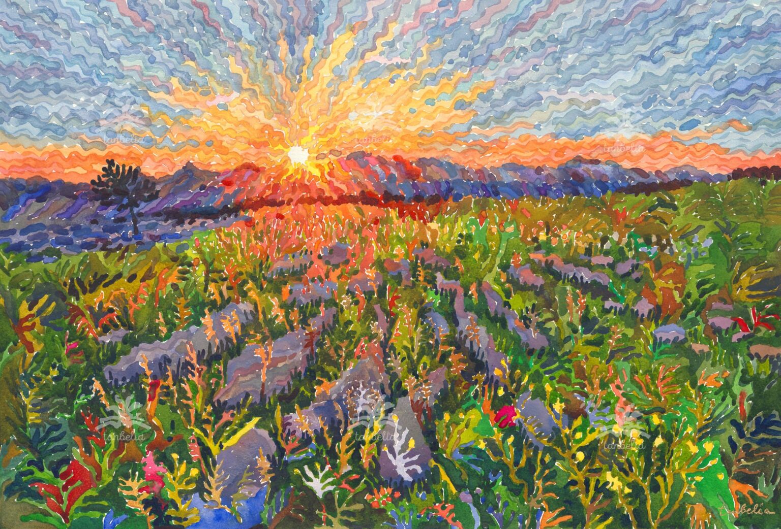 Yorkshire Dales National Park, Watercolor, 15 x 22 inches, 2024 year