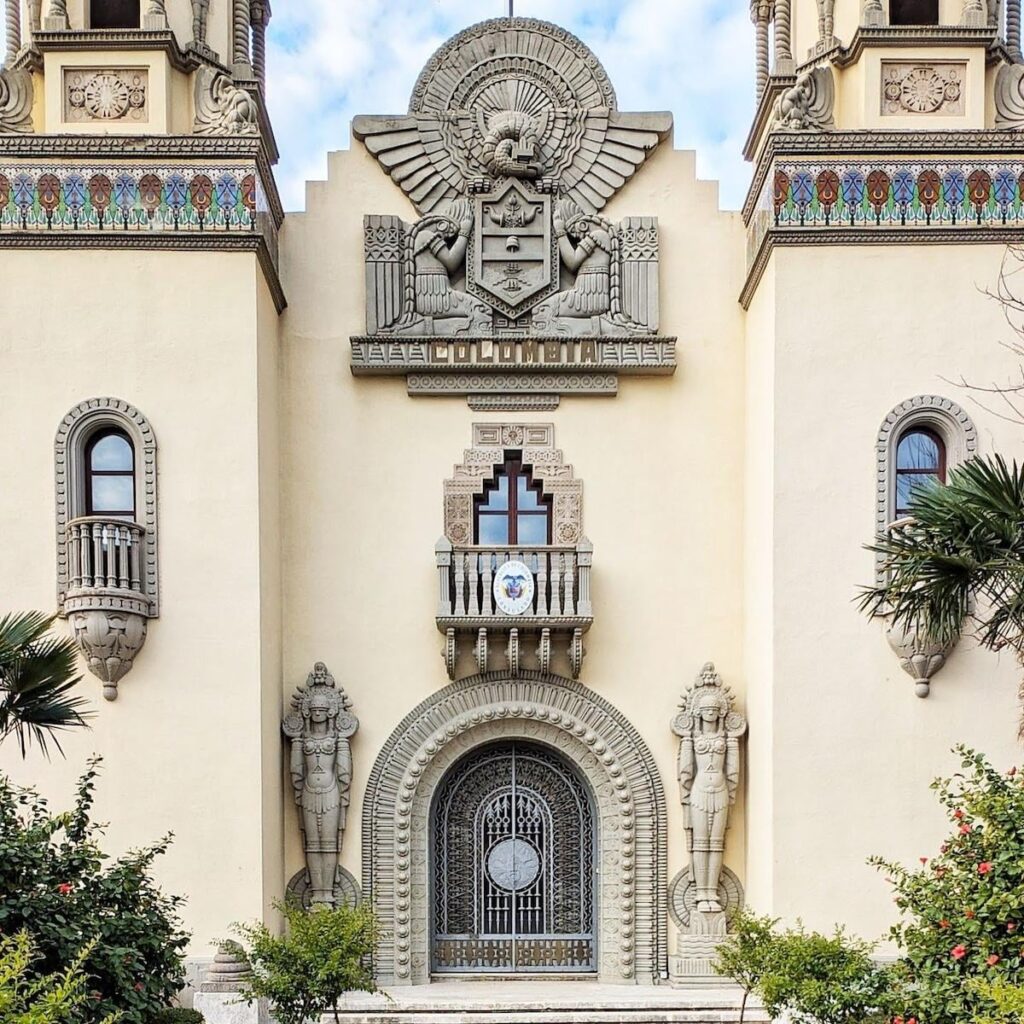 Art Deco Facade and Door in Seville, Spain [Consulate of Colombia]
