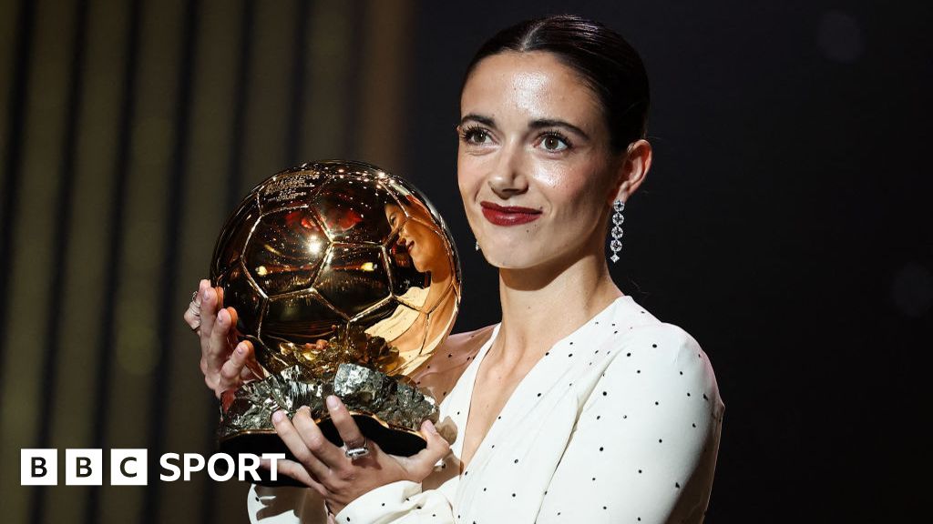 Barcelona's Spanish midfielder Aitana Bonmati receives the Woman Ballon d'Or award