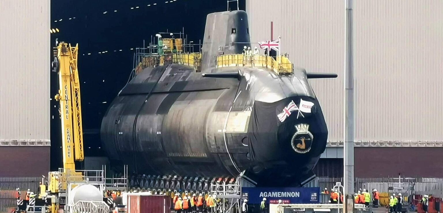 6th Astute class submarine HMS Agamemnon rolled out of the build hall