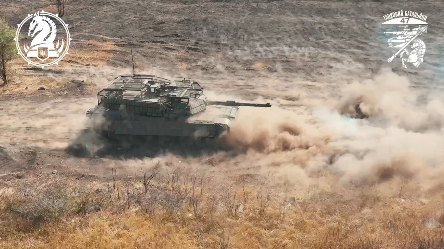The tankers of the 47th Separate Mechanized Brigade training with the M1 Abrams