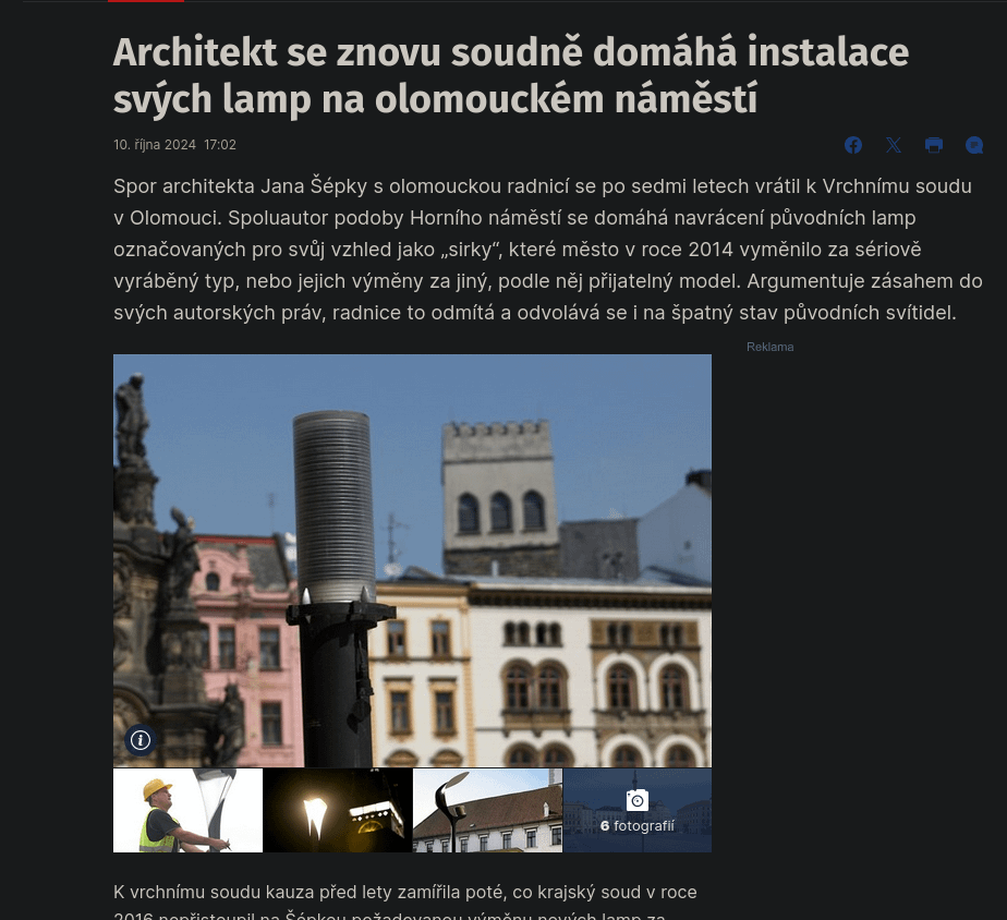 Czech Absurdistan: The architect takes home the copyright on Cell Square