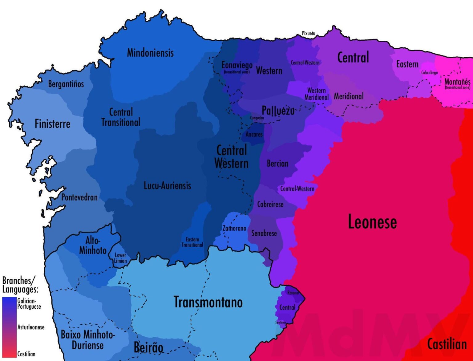 Languages ​​and dialects of the Northwest of the Iberian Peninsula [OC]